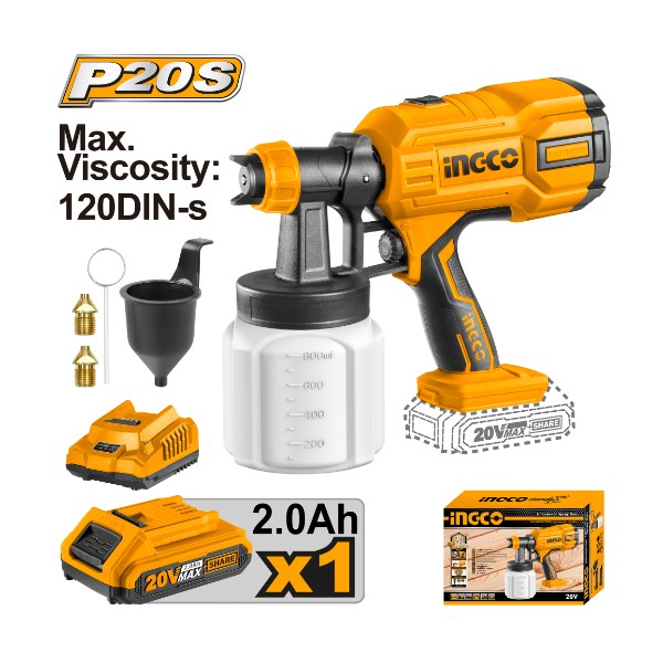 Lithium-ion spray gun CSGLI20406 Ingco - Ghana