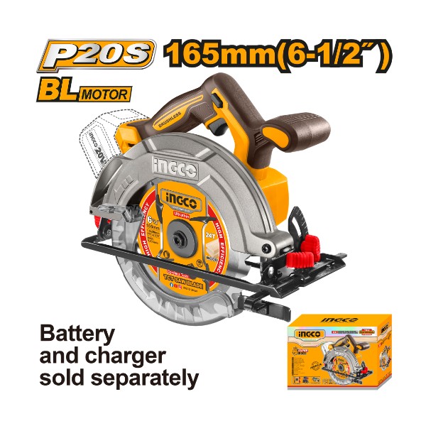 Cordless circular saw 20V 6.5" - P1C4 | CSLI1652 Ingco - Ghana