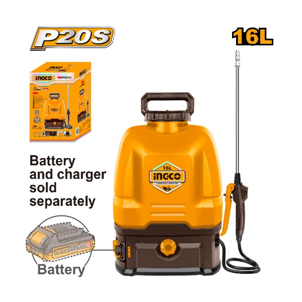 Cordless sprayer 16L 20V - P1C1 | CSPLI2016 Ingco - Ghana