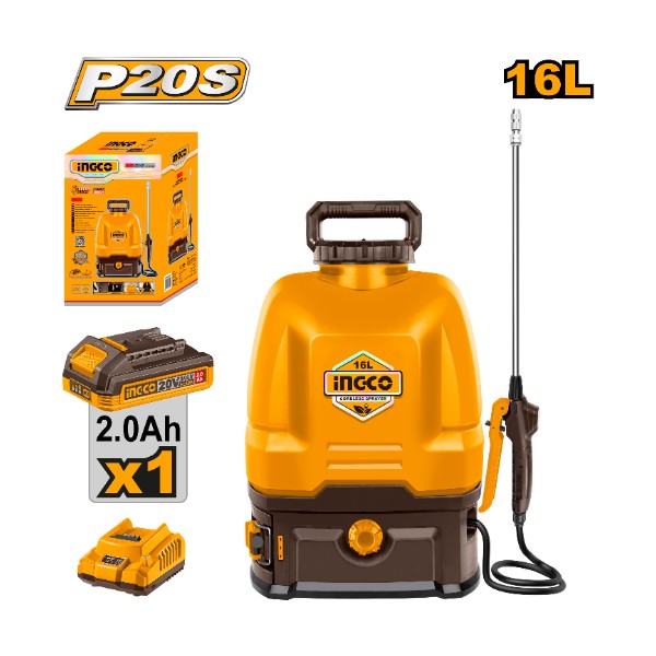 Cordless knapsack sprayer 20V 16L + Battery CSPLI20162 Ingco - Ghana