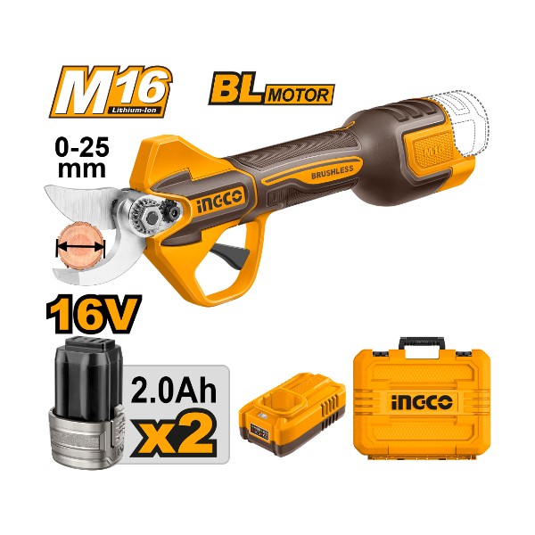 Cordless gauge straight shear 16V 0- 25mm + 2 Battery - P1C6 | CSSLI162582 Ingco - Ghana