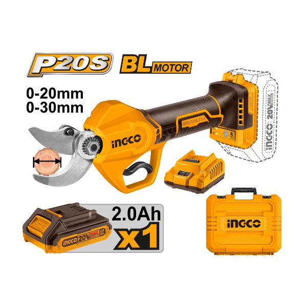 Cordless gauge straight shear 20V + 2Ah battery - C6 | CSSLI203083 Ingco - Ghana