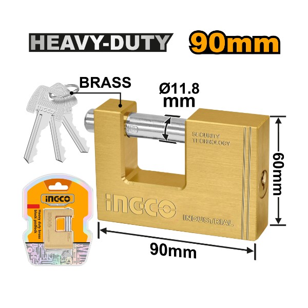 Heavy Duty Brass Padlock DBBPL0902 Ingco - Ghana