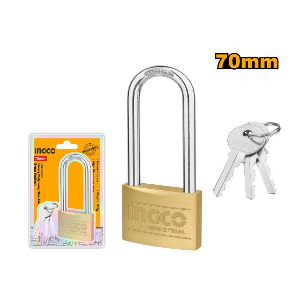Heavy duty long shackle brass padlock 70mm - P6C24 | DBPL0702L Ingco - Ghana