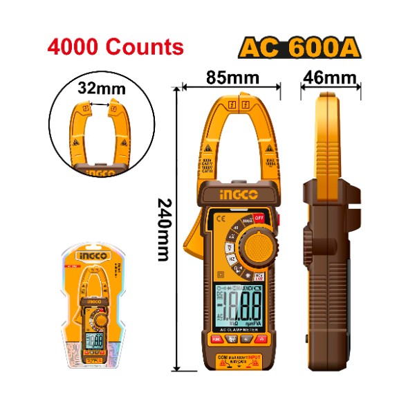 Digital AC clamp meter DCM66001 Ingco - Ghana