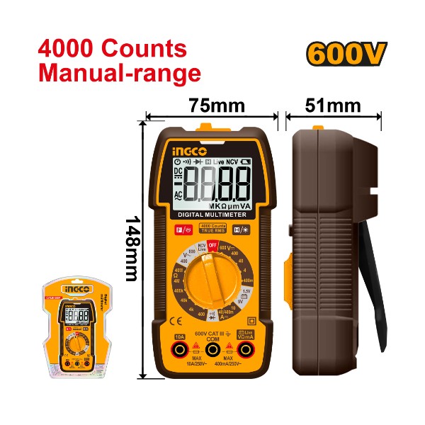 Digital multimeter 600V 4000 Counts - P20C40 | DM36002 Ingco - Ghana