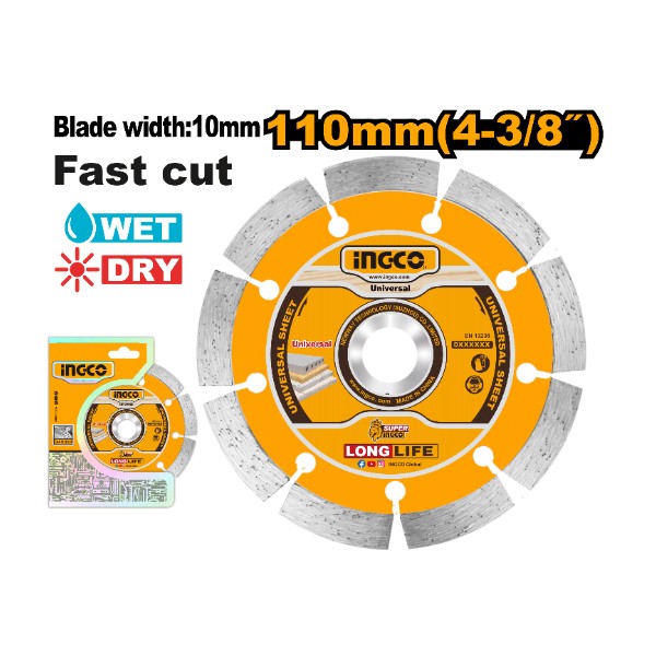 Dry diamond disc 4 3/8"x10mm - P50C100 | DMD011102 Ingco - Ghana