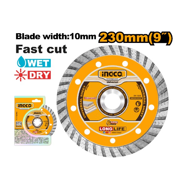 Turbo diamond disc 9" 10mm - P10C20 | DMD032302 Ingco - Ghana