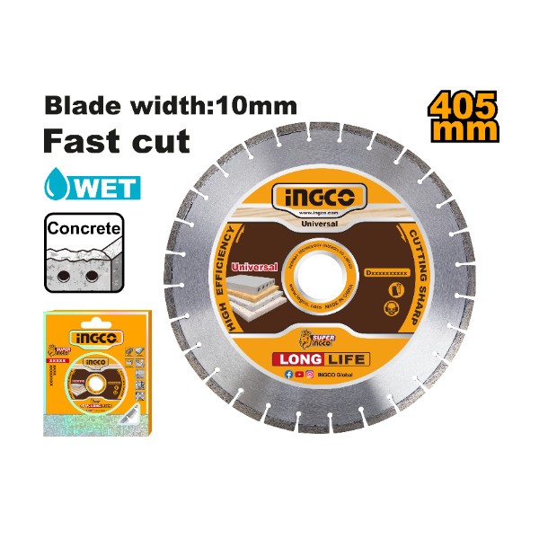 Diamond Disc For Concrete Cutting Laser Welded Rim DMD044052 Ingco - Ghana