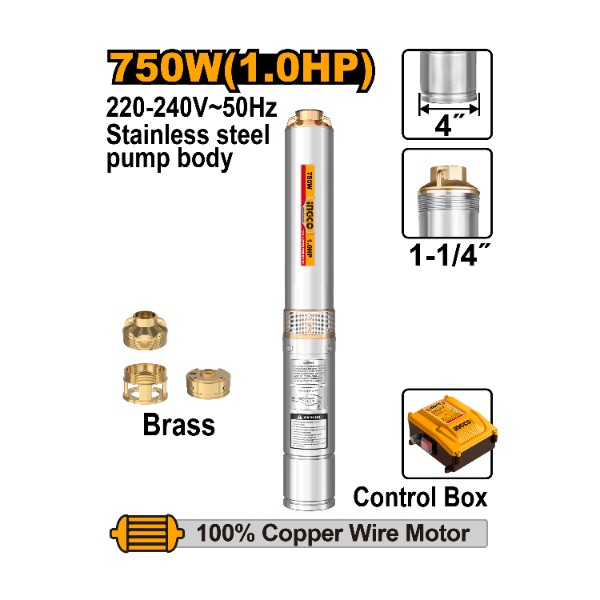 4" Deep well pump 750W 1HP - C1 | DWP75062 Ingco - Ghana