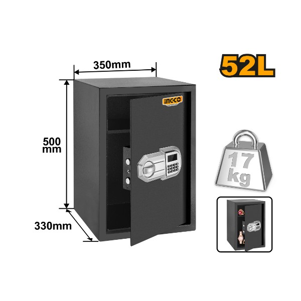 Electronic safe 50*35*33cm - 52L | ESF5002 Ingco - Ghana