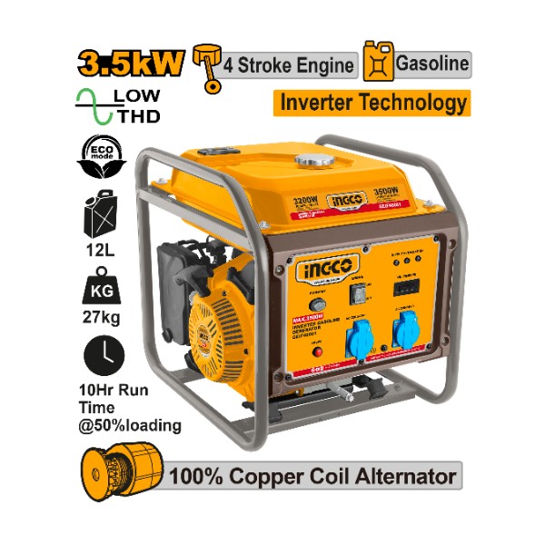 Inverter gasoline generator | GEIF40001 Ingco - Ghana