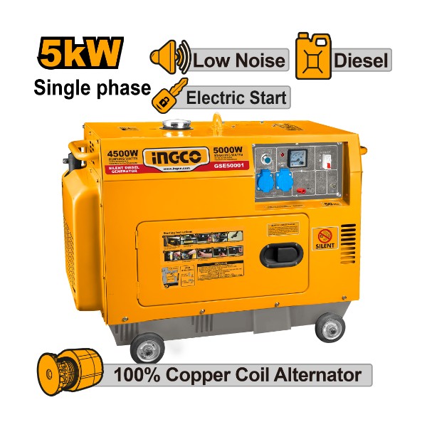Silent Diesel Generator GSE50001 Ingco - Ghana