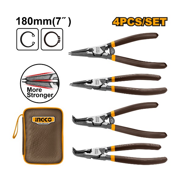 4 Pcs circlip pliers set 7" - P5C30 | HCCPS26180 Ingco - Ghana