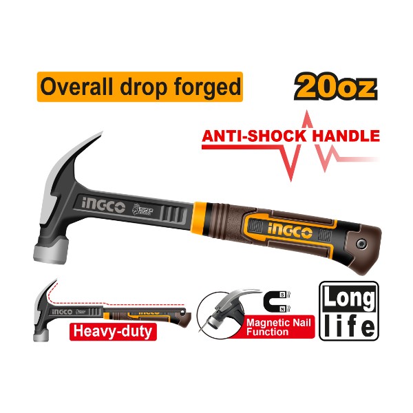 Claw hammer 20oz anti-shock - P6C12 | HCH81020L Ingco - Ghana