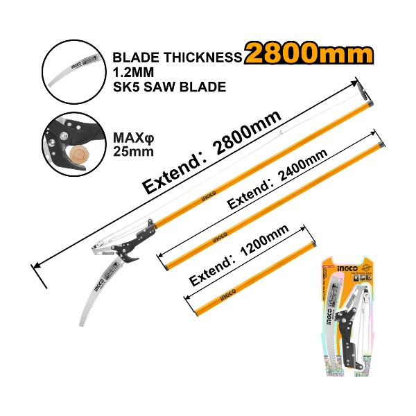 Extendable Pole Saw & Pruner HEPS25281 Ingco - Ghana