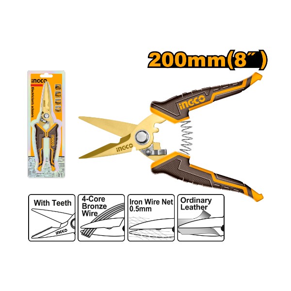 Electrician's scissors 8"
- P12C72 | HES0188 Ingco - Ghana
