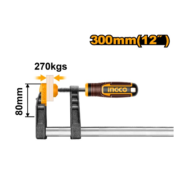 F clamp with plastic handle HFC020802 Ingco - Ghana