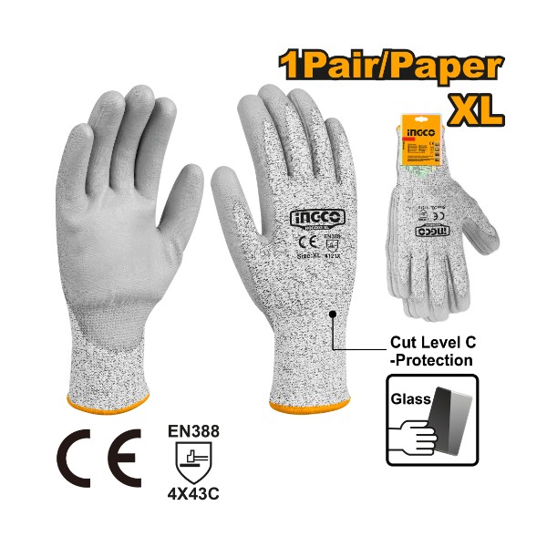 Cut-resistance gloves XL - P12C120 | HGCG02-XL Ingco - Ghana