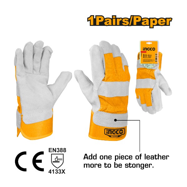 Leather Gloves HGVC01 Ingco - Ghana