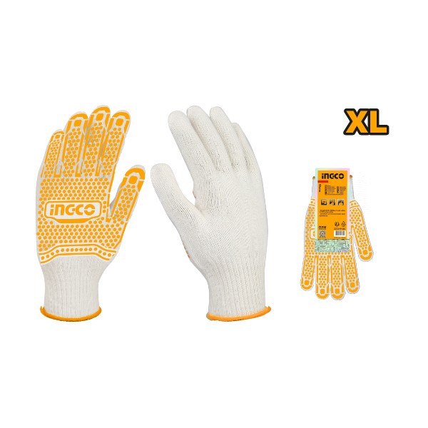 Knitted&PVC dots gloves HGVK05 Ingco - Ghana