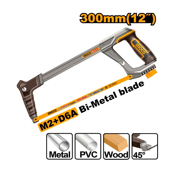Hacksaw frame 12" Alu+ABS+TPR - P6C24 | HHF3188 Ingco - Ghana