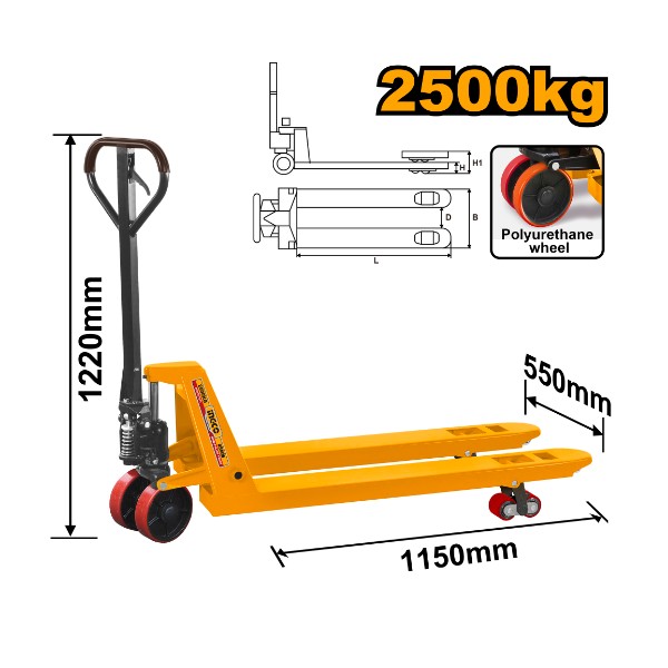 Hand Pallet Truck HHPT01251 Ingco - Ghana