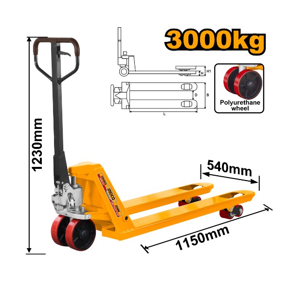Hand Pallet Truck HHPT01301 Ingco - Ghana