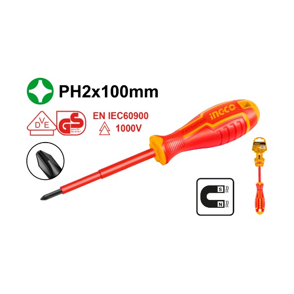 Insulated Screwdriver PH 100mm - P12C144 | HISD81PH2100 Ingco - Ghana
