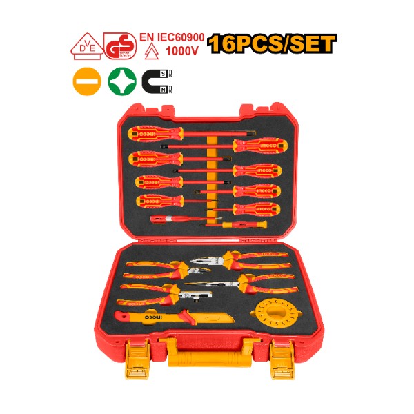 16 Pcs insulated hand tools set HKITH1601 Ingco - Ghana