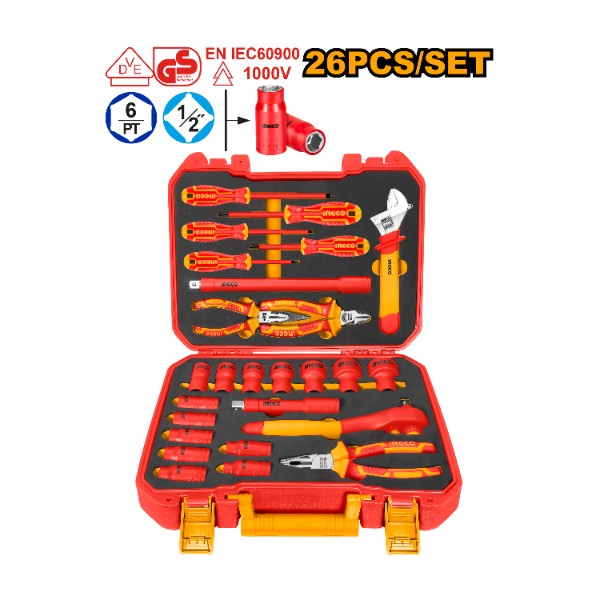 26 Pcs insulated hand tools set | HKITH2601 Ingco - Ghana