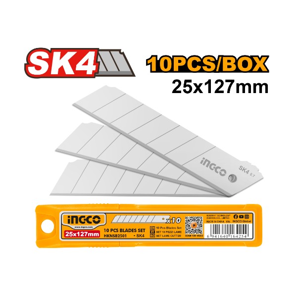 10 Pcs blades set 25x127mm - C100 | HKNSB2501 Ingco - Ghana