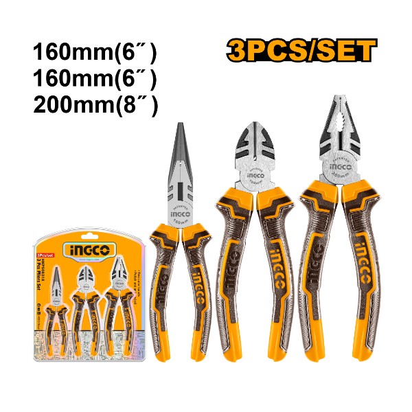 3Pcs Pliers Set HKPS08318 Ingco - Ghana