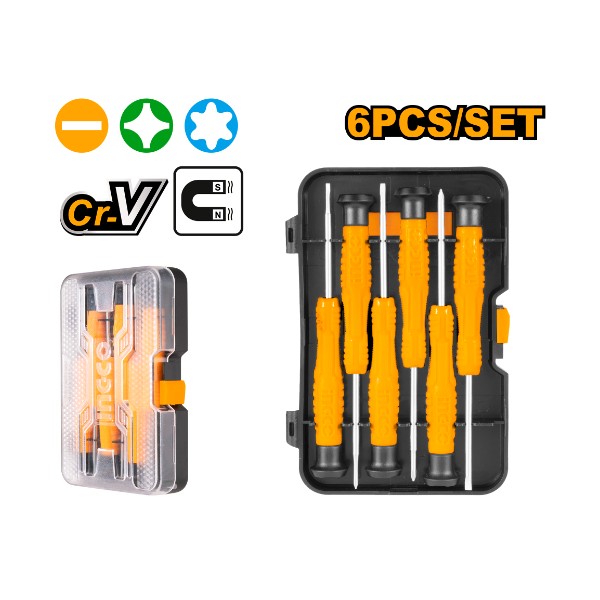 6Pcs precision screwdriver set - P12C48 | HKSD0618 Ingco - Ghana