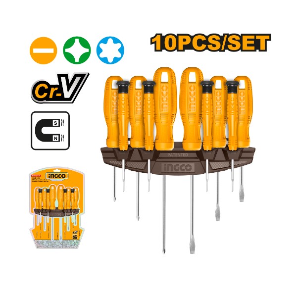 10 Pcs Screwdriver And Precision Screwdriver Set HKSD1058 Ingco - Ghana