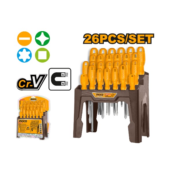 26Pcs Screwdriver Set HKSD2658 Ingco - Ghana