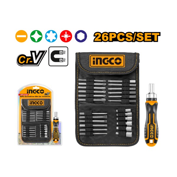 26 Pcs screwdriver bit set - P12 | HKSDB0268 Ingco - Ghana