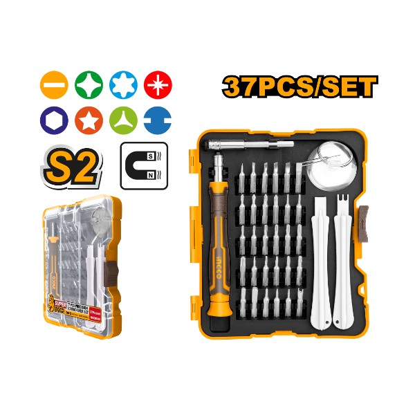 37 Pcs precision screwdriver set S2 - P10C60 | HKSDB0378 Ingco - Ghana