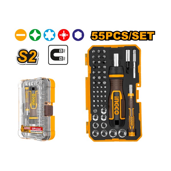 55 Pcs screwdriver bits set HKSDB0558 Ingco - Ghana