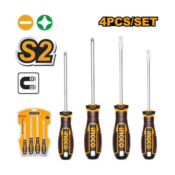 4 Pcs screwdriver set HKSDS0428 Ingco - Ghana