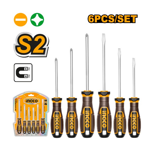 6 Pcs screwdriver set HKSDS0628 Ingco - Ghana