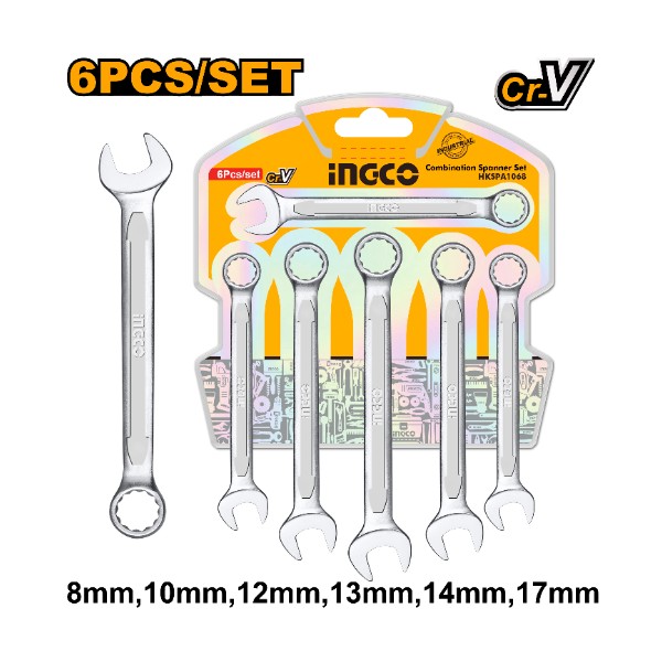 6 Pcs combination spanner set - P8 | HKSPA1068 Ingco - Ghana