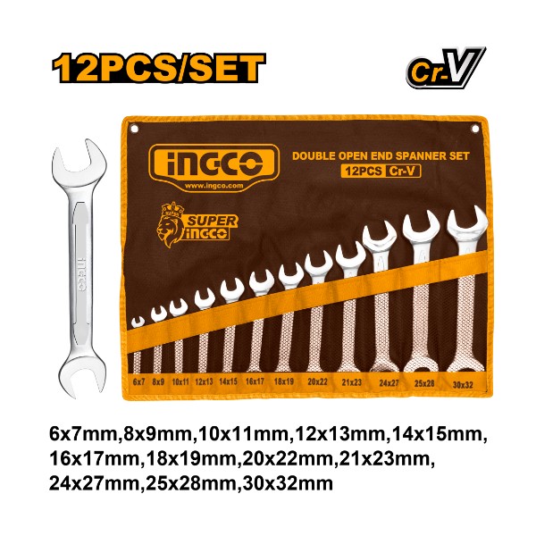 Double Open-End Spanner Set HKSPA2142 Ingco - Ghana