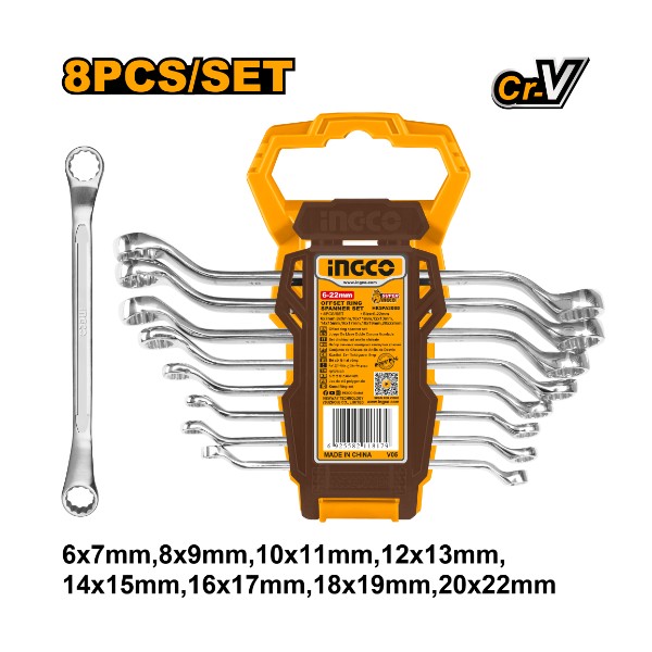 Offset Ring Spanner Set HKSPA3088 Ingco - Ghana