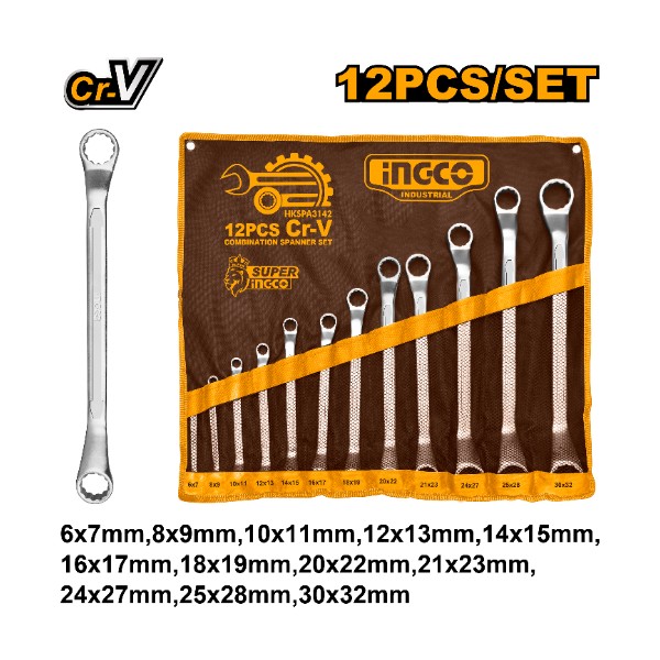 Offset Ring Spanner Set HKSPA3142 Ingco - Ghana