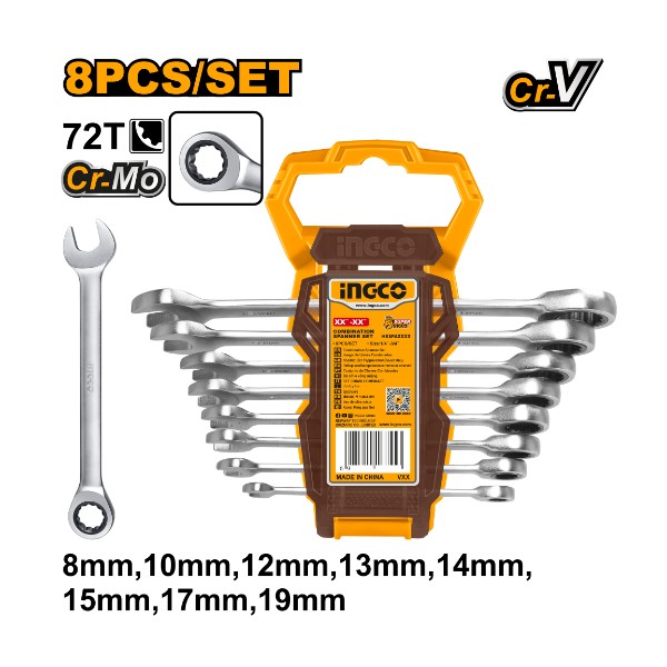 Ratchet Spanner Set HKSPAR1082 Ingco - Ghana