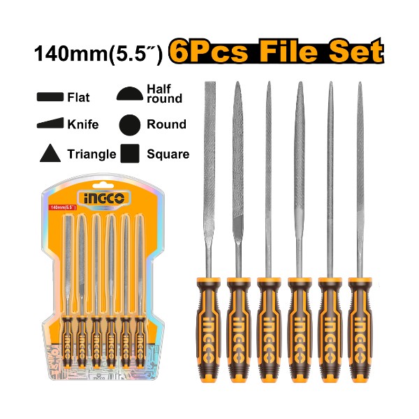 6pcs Steel File Set HKTF63 Ingco - Ghana