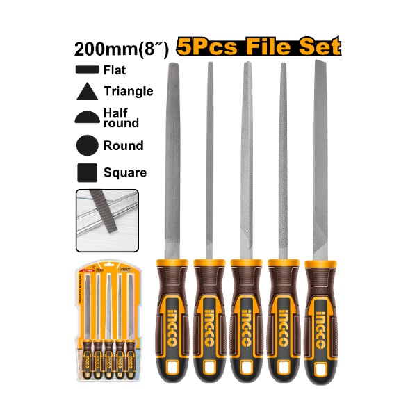 5pcs Steel File Set HKTFS0508 Ingco - Ghana