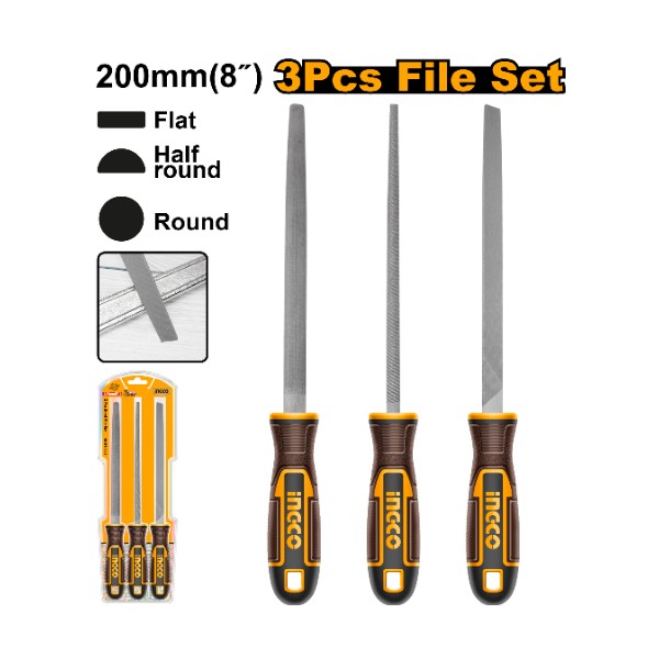 3pcs Steel File Set HKTFS1308 Ingco - Ghana