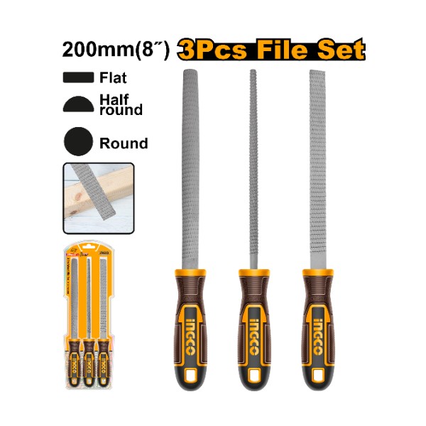 3 Pcs wood file set HKTFW0308 Ingco - Ghana
